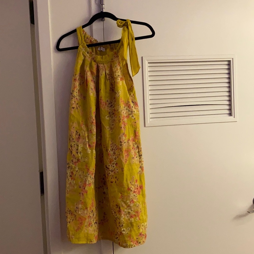 Bellambia yellow linen halter dress made in Italy